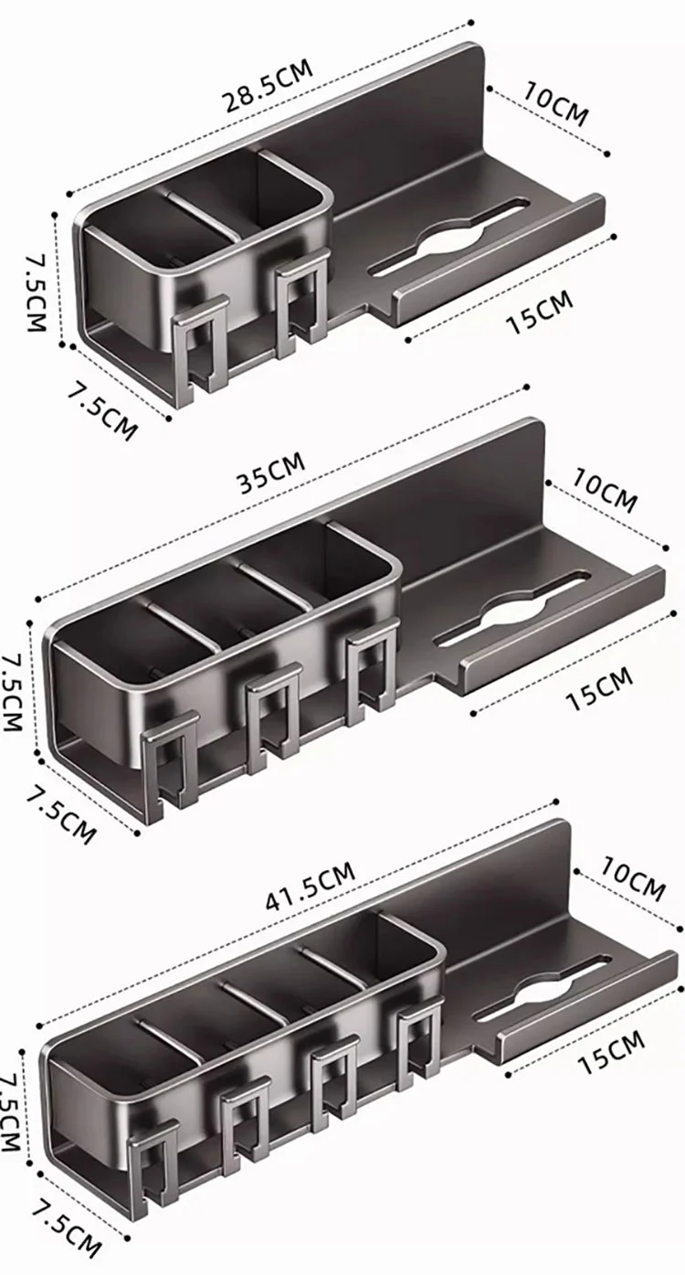 No Drill Metal Wall Mounted Toothbrush Holder